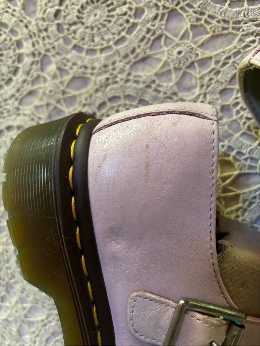 Dr. Martens Polley Light Pink Smooth Mary Jane Oxford Shoe Sz US 6/EU 37 - Picture 14 of 14